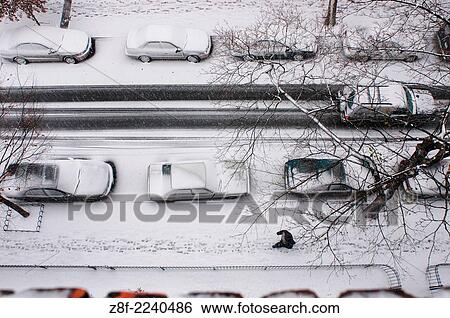 Snow blizzard in New York City. View Large Photo Image Stock Photograph - Snow blizzard in New York City.. Fotosearch