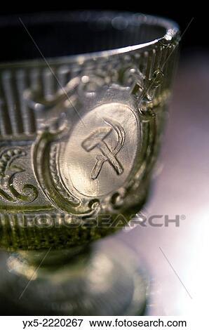 Soviet era glass bowl with hammer and sickle sign. View Large Photo Image Stock Photo - Soviet era glass bowl with hammer and sickle sign.. Fotosearch