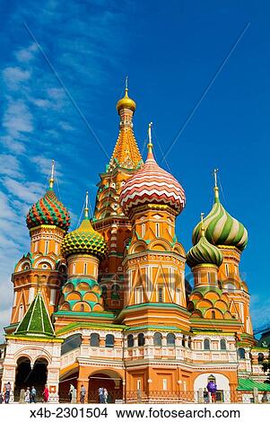 Picture - St Basil´s Cathedral, Red Square, Moscow, Russia, Europe.. Fotosearch