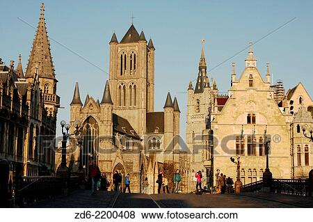 St. Nicholas´ Church and Belfry at Ghent, Flanders, Belgium, Europe. View Large Photo Image Stock Photo - St. Nicholas´ Church and Belfry at Ghent, Flanders, Belgium, Europe.. Fotosearch