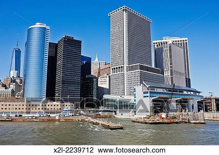 Stock Image - Staten Island Ferry Pier. New York, USA.. Fotosearch