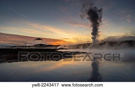 Steam and foggy landscape by The Bjarnarflag Geothermal Power Plant, Lake Myvatn area, Northern Iceland. View Large Photo Image Stock Photo - Steam and foggy landscape by The Bjarnarflag Geothermal Power Plant, Lake Myvatn area, Northern Iceland.. Fotosearch