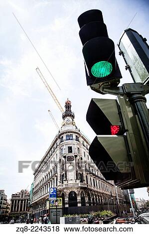 Streets and buildings in Madrid, Spain. View Large Photo Image Stock Photo - Streets and buildings in Madrid, Spain.. Fotosearch