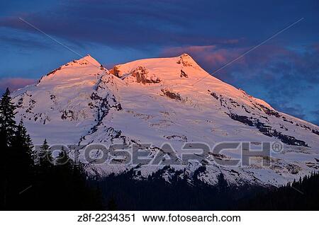 Sunrise on Mount Baker from Boulder Creek at Baker Lake, Washington. View Large Photo Image Stock Image - Sunrise on Mount Baker from Boulder Creek at Baker Lake, Washington.. Fotosearch
