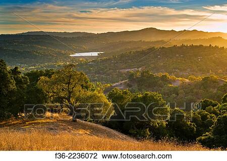Sunset in the hills above Lafayette, Briones Regional Park, Contra Costa County, California. View Large Photo Image Stock Image - Sunset in the hills above Lafayette, Briones Regional Park, Contra Costa County, California.. Fotosearch