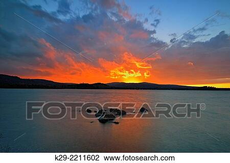 Sunset over Haviland Bay, Lake Superior, Haviland Shores, Ontario, Canada. View Large Photo Image Stock Image - Sunset over Haviland Bay, Lake Superior, Haviland Shores, Ontario, Canada.. Fotosearch