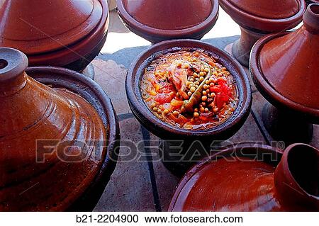 Stock Image - ´Tajine´ (stew of meat and vegetables), Morocco. Fotosearch