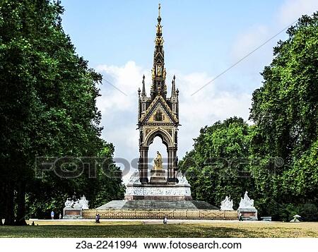 The Albert Memorial is located in Kensington Gardens on Albert Memorial Road opposite the Royal Albert Hall. View Large Photo Image Picture - The Albert Memorial is located in Kensington Gardens on Albert Memorial Road opposite the Royal Albert Hall.. Fotosearch