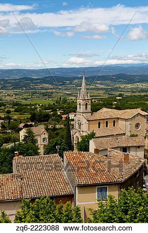 Stock Photo - The Church in Bonnieux, Provence, France.. Fotosearch