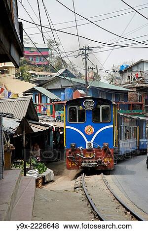 Stock Photo - The Darjeeling Toy Train approaching.. Fotosearch