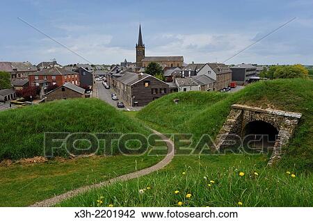 Stock Image - the fortified city of Rocroi, Ardennes department, Champagne-Ardenne region of northeasthern France, Europe.. Fotosearch