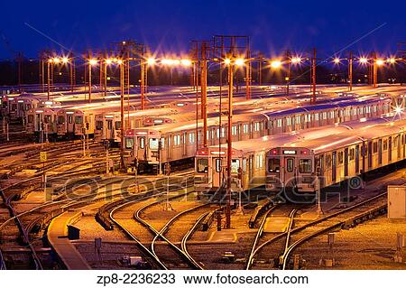 The Greenwood Subway Yards seen at dusk. Toronto, Ontario, Canada. View Large Photo Image Stock Image - The Greenwood Subway Yards seen at dusk. Toronto, Ontario, Canada.. Fotosearch