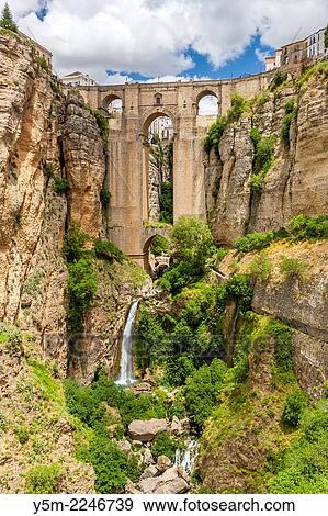 The Puente Nuevo bridge over Guadalevín River in El Tajo gorge, Ronda, Malaga province, Andalusia, Spain, Europe. View Large Photo Image Stock Photo - The Puente Nuevo bridge over Guadalevín River in El Tajo gorge, Ronda, Malaga province, Andalusia, Spain, Europe.. Fotosearch