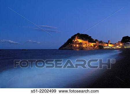 Tossa de Mar, Costa Brava, Girona, Spain. View Large Photo Image Stock Photo - Tossa de Mar, Costa Brava, Girona, Spain.. Fotosearch