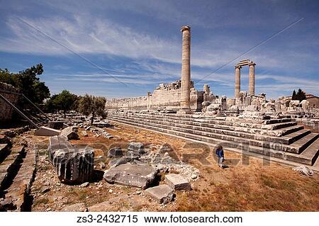 Tourist at the Temple of Apollo at the Archeological area of Didyma, Didim, Aydin Province, Turkey, Europe. View Large Photo Image Stock Photography - Tourist at the Temple of Apollo at the Archeological area of Didyma, Didim, Aydin Province, Turkey, Europe.. Fotosearch