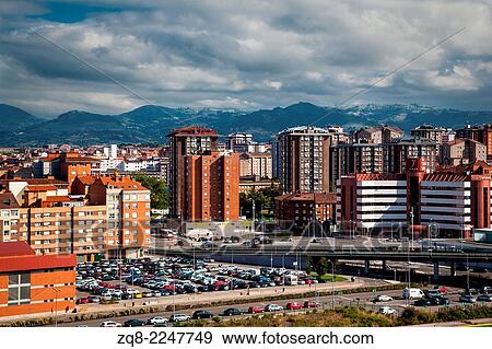 Typical european buildings at Gijon, Asturias, Spain. View Large Photo Image Stock Photo - Typical european buildings at Gijon, Asturias, Spain.. Fotosearch