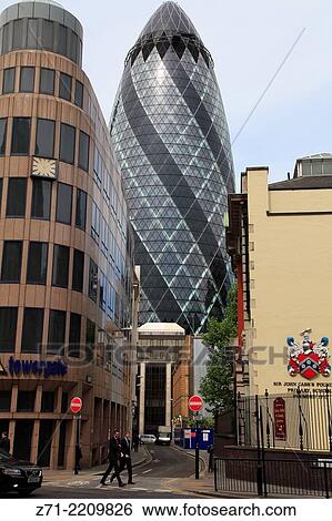 Stock Photograph - UK, England, London, City, The Gherkin, 30 St Mary Axe,.. Fotosearch