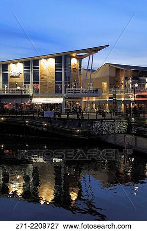 UK, Wales, Cardiff, Bay, skyline, restaurants, nightlife,. View Large Photo Image Stock Photo - UK, Wales, Cardiff, Bay, skyline, restaurants, nightlife,.. Fotosearch