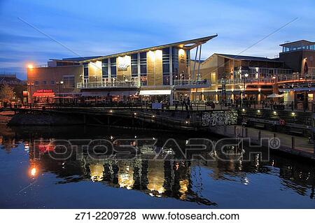 UK, Wales, Cardiff, Bay, skyline, restaurants, nightlife,. View Large Photo Image Stock Photo - UK, Wales, Cardiff, Bay, skyline, restaurants, nightlife,.. Fotosearch