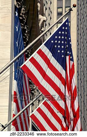 USA flags at the New York Stock Exchange Building on Nassau Street, New York NY. View Large Photo Image Stock Photograph - USA flags at the New York Stock Exchange Building on Nassau Street, New York NY.. Fotosearch