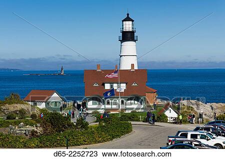 USA, Maine, South Portland, Portland Head Light, lighthouse. View Large Photo Image Stock Image - USA, Maine, South Portland, Portland Head Light, lighthouse.. Fotosearch
