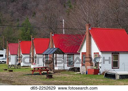 USA, Massachusetts, Charlemont, Mohawk Trail, small cabins. View Large Photo Image Stock Photo - USA, Massachusetts, Charlemont, Mohawk Trail, small cabins.. Fotosearch
