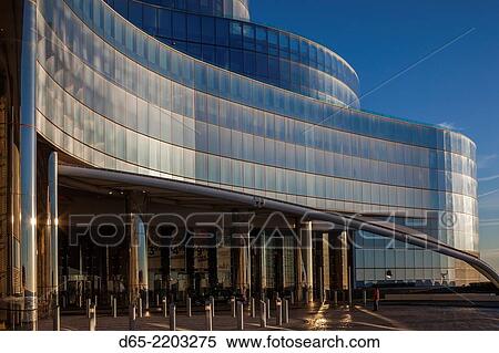 Stock Photography - USA, New Jersey, Atlantic City, boardwalk and the Revel Hotel and Casino, morning.. Fotosearch