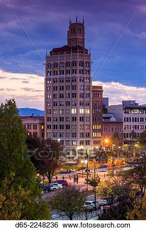 USA, North Carolina, Asheville, The Jackson Building, b. 1924, dusk. View Large Photo Image Stock Photograph - USA, North Carolina, Asheville, The Jackson Building, b. 1924, dusk.. Fotosearch