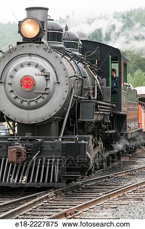 USA, Oregon, Elbe. Mount Ranier Scenic Railroad, steam train. View Large Photo Image Stock Photography - USA, Oregon, Elbe. Mount Ranier Scenic Railroad, steam train.. Fotosearch