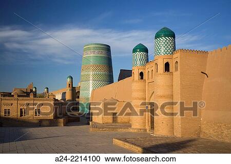 Uzbekistan, Khorezm Region, Khiva City (W. H. ) Itchan Kala Square., Kalta Minor minaret. View Large Photo Image Stock Image - Uzbekistan, Khorezm Region, Khiva City (W. H. ) Itchan Kala Square., Kalta Minor minaret.. Fotosearch