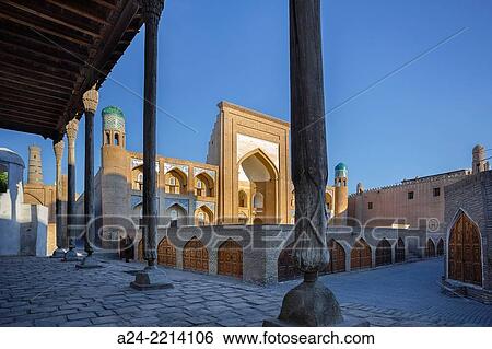 Uzbekistan, Khorezm Region, Khiva City (W. H. ), Kutlug Murad Inaq Madrasah. View Large Photo Image Stock Photograph - Uzbekistan, Khorezm Region, Khiva City (W. H. ), Kutlug Murad Inaq Madrasah.. Fotosearch