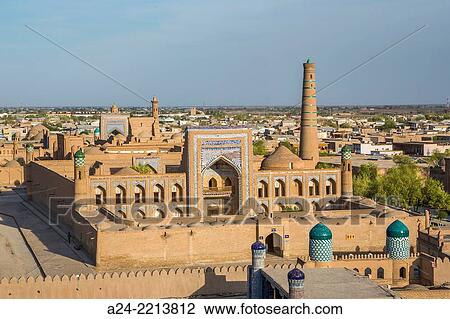 Uzbekistan,, Khorezm Region, Khiva City, Itchan Kala, Kalta Minor Minaret (W. H. ). View Large Photo Image Stock Image - Uzbekistan,, Khorezm Region, Khiva City, Itchan Kala, Kalta Minor Minaret (W. H. ).. Fotosearch