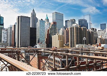 View from the Brooklyn Bridge. New York, USA. View Large Photo Image Stock Image - View from the Brooklyn Bridge. New York, USA.. Fotosearch