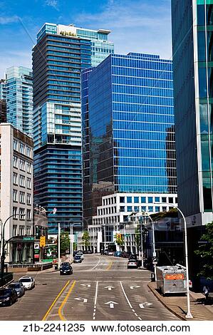 View of the intersection of Howe Steet and West Cordova Street, Vancouver, Canada. View Large Photo Image Stock Photography - View of the intersection of Howe Steet and West Cordova Street, Vancouver, Canada.. Fotosearch