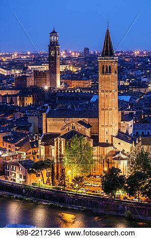 View of Verona from Castel San Pietro, Church of Santa Anastasia, Verona, World Heritage, Italy View Large Photo Image Stock Photograph - View of Verona from Castel San Pietro, Church of Santa Anastasia, Verona, World Heritage, Italy. Fotosearch