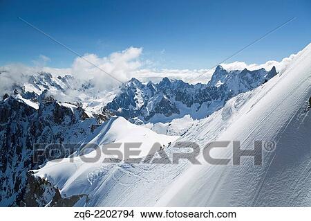 View over the Alps from Aguille du Midi, Chamonix, France. View Large Photo Image Picture - View over the Alps from Aguille du Midi, Chamonix, France.. Fotosearch