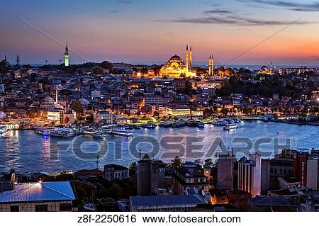 View over the Golden Horn towards the Suleymaniye Cami. View Large Photo Image Stock Photograph - View over the Golden Horn towards the Suleymaniye Cami.. Fotosearch