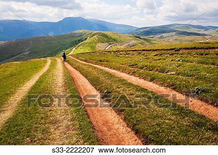Stock Photo - Walking on Tierras de Cameros. Logroño. La Rioja. Spain.. Fotosearch