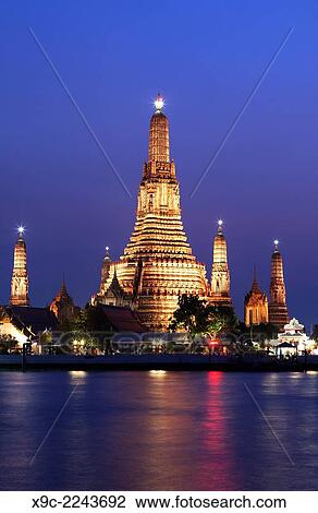Wat Arun and Chao Phraya River, Bangkok, Thailand. View Large Photo Image Stock Image - Wat Arun and Chao Phraya River, Bangkok, Thailand.. Fotosearch