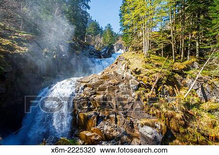 Waterfall. Pont d´Espagne. View Large Photo Image Stock Image - Waterfall. Pont d´Espagne.. Fotosearch