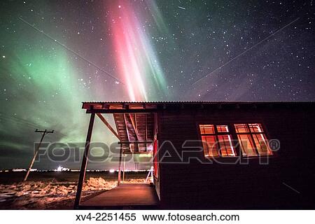 Winter Icelandic landscape with Northern lights background. Iceland. View Large Photo Image Stock Photography - Winter Icelandic landscape with Northern lights background. Iceland.. Fotosearch