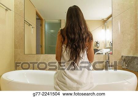 Woman in bath tube. View Large Photo Image Picture - Woman in bath tube.. Fotosearch