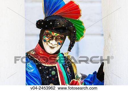 A masked harlequin at the carnival in Venice, Italy, Europe. View Large Photo Image Stock Image - A masked harlequin at the carnival in Venice, Italy, Europe.. Fotosearch