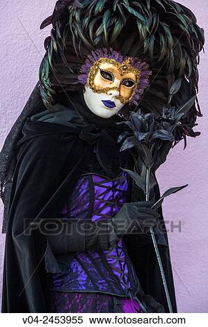 A masked woman at the carnival in Venice, Italy, Europe View Large Photo Image Stock Photography - A masked woman at the carnival in Venice, Italy, Europe. Fotosearch