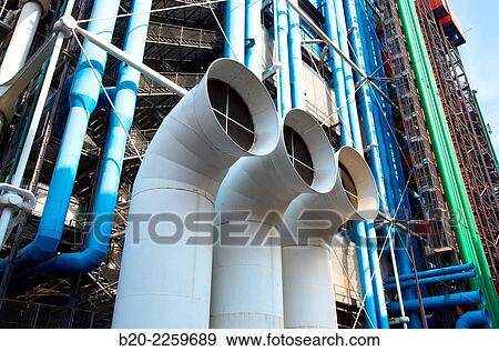Stock Photo - Centre George Pompidou. Musee National dÂ´Art Moderne. Paris. France.. Fotosearch