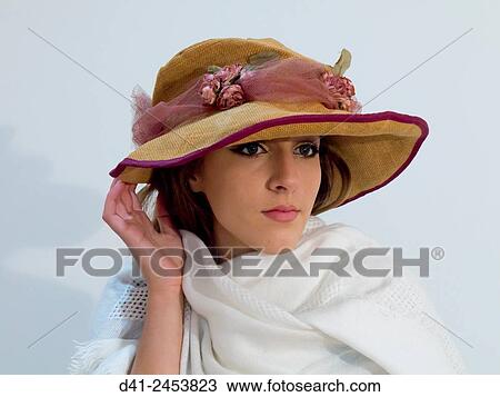girl portrait hat. View Large Photo Image Stock Image - girl portrait hat.. Fotosearch