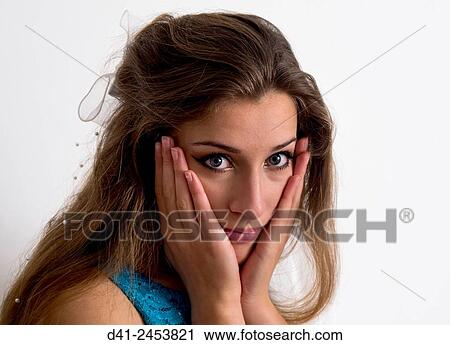 Stock Image - girl portrait intense.. Fotosearch