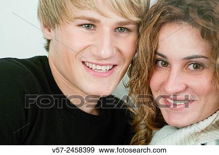 Stock Photo - Happy young couple. Close view.. Fotosearch