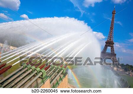 Stock Photography - Jardins du Trocadero. Eiffel tower. Paris. France.. Fotosearch