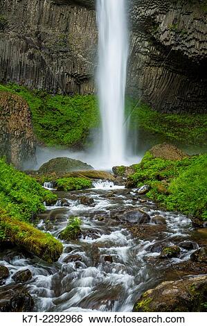 Stock Photograph - Latourell Falls in the Columbia River Gorge, Oregon, USA.. Fotosearch